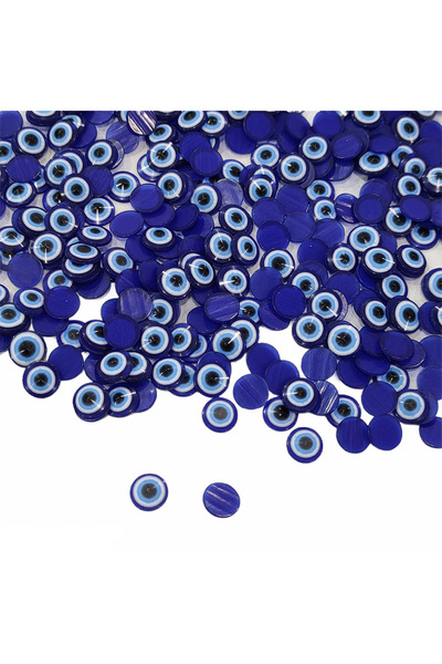 Armada 100 Pieces of Evil Eye Beads Half Navy Blue (0.7 cm Diameter)