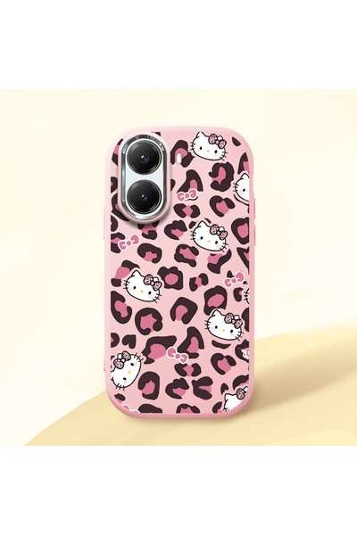 ucuc Poco X7 Pro Uyumlu Darbe Emici Kamera Korumalı pembe Silikon Kılıf Kitty