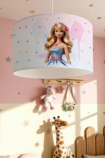 Allians Mavi Elbiseli Barbili Çocuk Odası Asma Avizesi, Şık ve Renkli Aydınlatma
