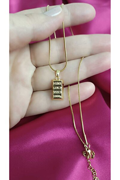 shop 316L Çelik Külçe Altın Model Şık Zarif Kadın Kolye Hediyelik