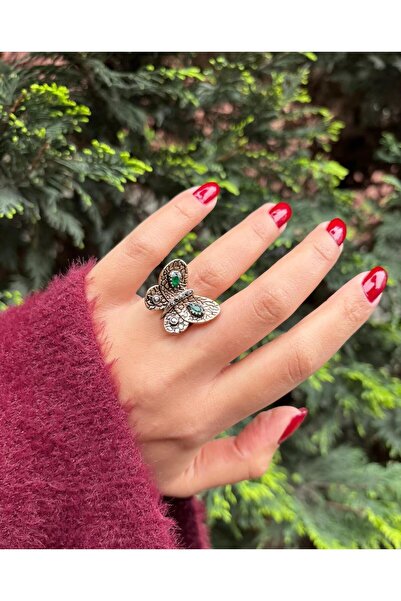 Ceso Accesories Bohemian Style Antique Adjustable Butterfly Ring with Texture...