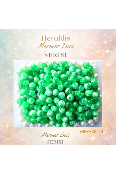 HERALDİS 10 mm Plastic Marble Pearl Beads 100 Pieces Mrmmchi-01
