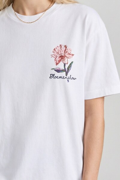 The Champ Clothing Tricou de damă supradimensionat Soft Bloom cu imprimeu Alb...