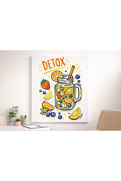 EvimeTablo Detox İçecek Kanvas Tablo – Diyetisyen Ofisi Beslenme Temalı Duvar...