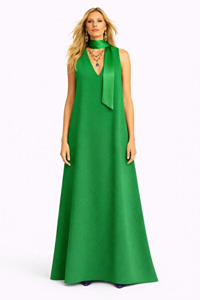 UNTIMELY A-Line Maxi Size Sleeveless Stylish Dress with Mobile Shawl Detail