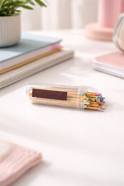 memyap 50 Adet Renkli Uzun Şömine Kibriti 10 cm – Cam Şişede Dekoratif Kibrit