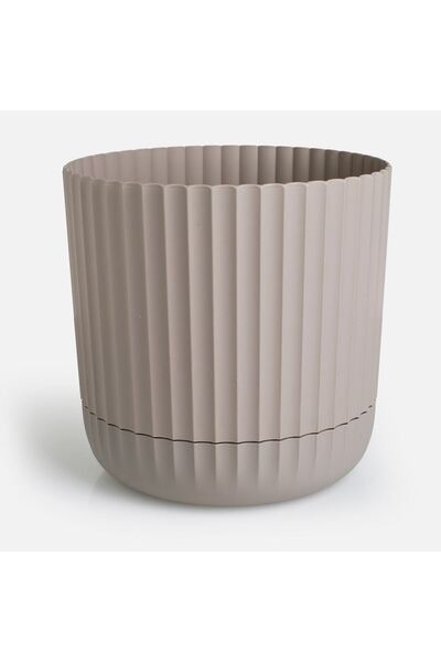 OEM Plastic Flower Pot with Integrated Saucer Beige Ø23x23cm - 7.2L