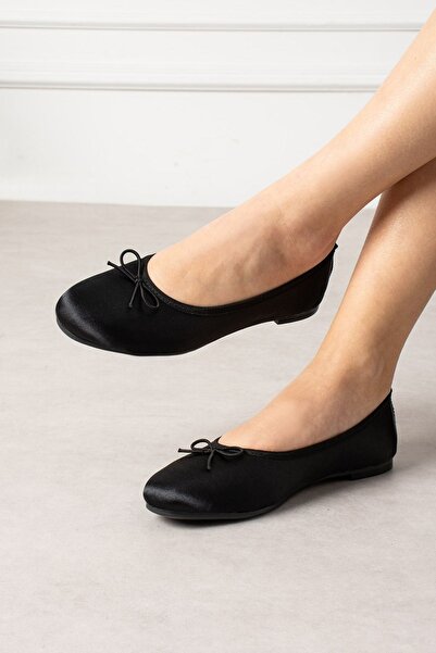 FUGA MODA Mini fundă din satin negru Lumia balerini