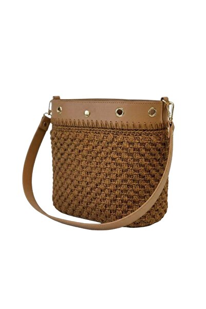 Ritzz Set de genți cu șnur din piele artificială cu accesorii aurii - Bej