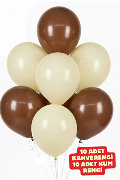 Parti Zamanı 20 Adet Kahverengi ve Kum Rengi Pastel Balon Doğum Günü Kutlama ...