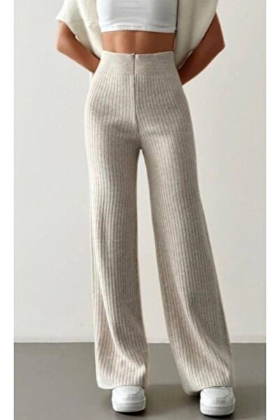 DRESSIFY WOMEN’S FASHION Γυναικείο παντελόνι πλέξη ριμπ Φαρδιά μπατζάκια