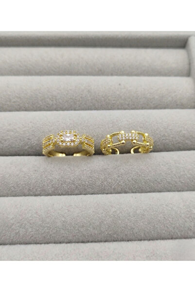 Ervalina Stone-Encrusted Tiff Ring Set (Adjustable)