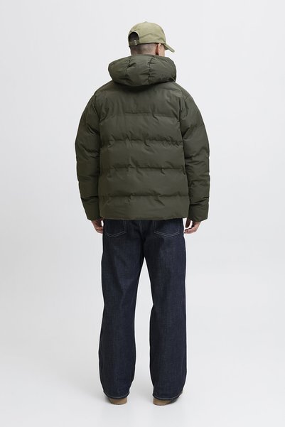 Jack & Jones Erkek JJESOHO Kapüşonlu Puffer Mont – Siyah, Yüksek Kalite, Fermuarlı, Uzun Kollu, Kışl