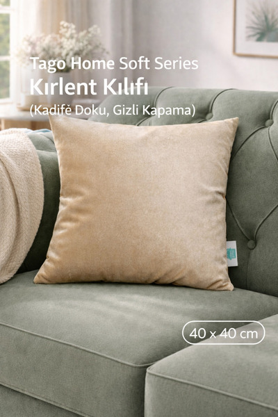 Tago Home Soft Series Cushion Cover - Velvet-Textured - Hidden Closure