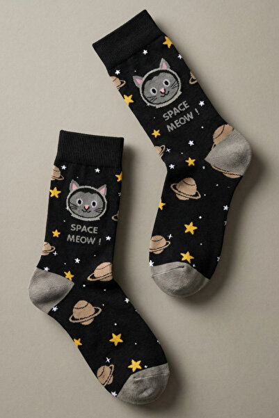 Katia&Bony Uzay Patterned Black Children's Socks