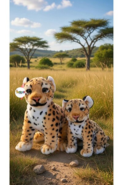 TOPROCKSTORE Sevimli Anne Baba ve Yavrusu Leopar Kaplanlar Peluş Oyuncak Gerç...