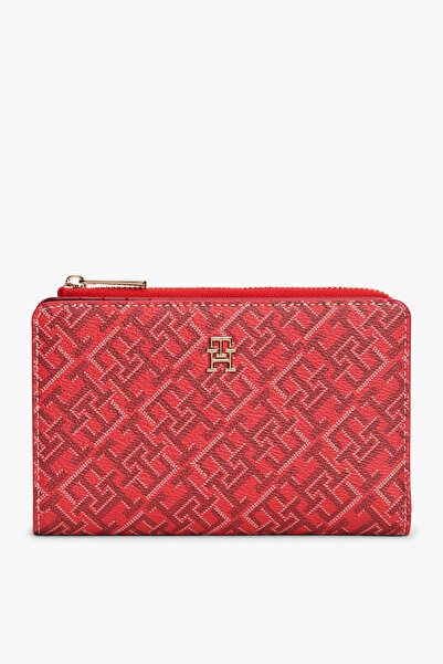 Tommy Hilfiger Th Kadın Icon Monoplay Red Folding Wallet