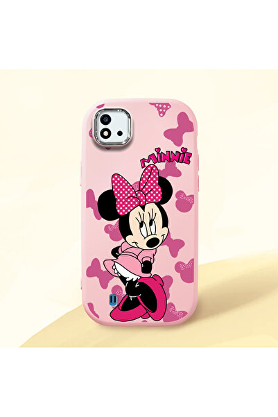 ucuc حافظة سيليكون وردية متوافقة مع هاتف Realme C20/C20A مزودة بـ ماصّ للصدما...