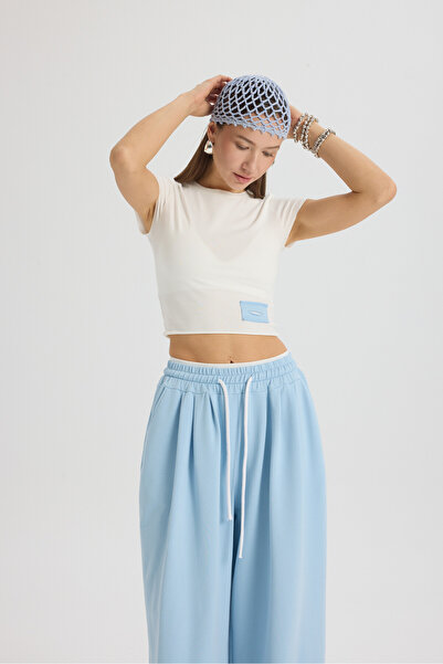 MAI STUDIOS CO. Albane Bel Detay Mavi Crop Eşofman Takım