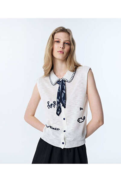 Twist FULAR AKSESUARLI VE NAKIŞLI TRİKO