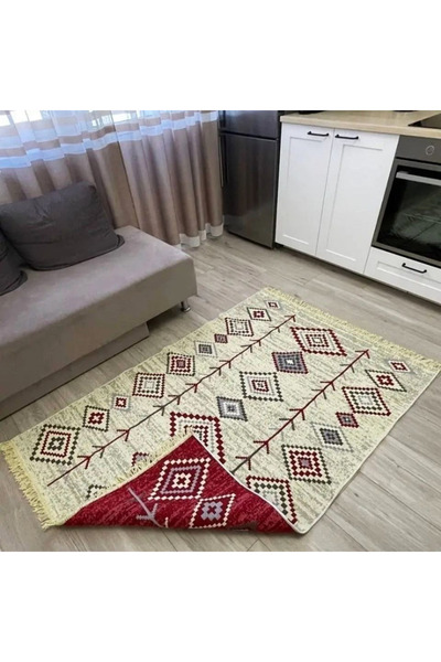 Kotonia Home Χαλί παραδοσιακής διακόσμησης με επίπεδη ύφανση - Κιλίμι διπλής ...