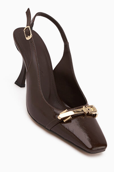 Limoya Hanaa Kahve cu cataramă Pantofi cu vârf plat pentru femei pantofi cu toc