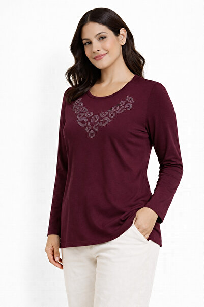 Mutlu City New Pattern Stone Embroidered Round Neck L Stretch Fabric Mother C...