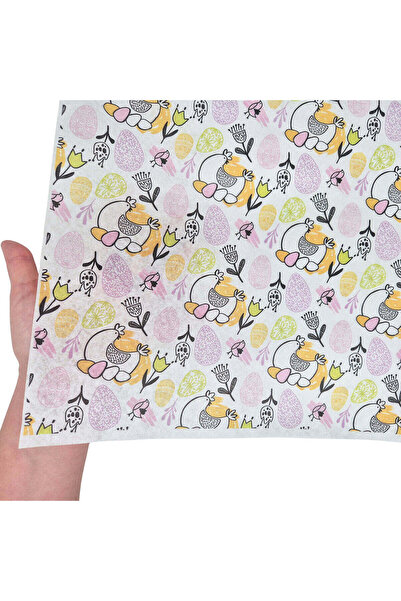 Papette Set of 25 Easter Silk Happy Hens & Eggs 28g – size 50x75cm