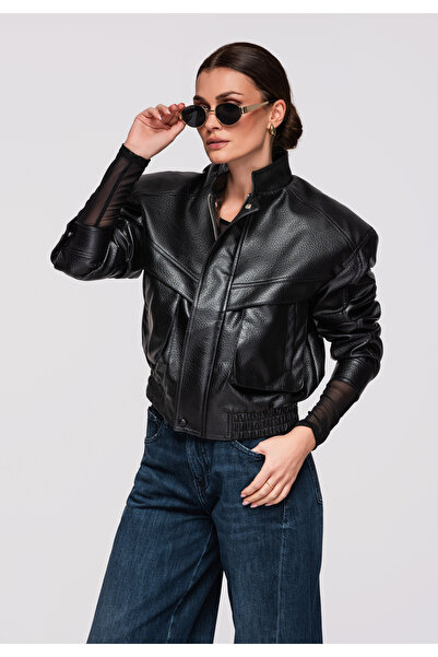 OMBRE Women's Bomber Jacket OW-JAFL-0101 Black