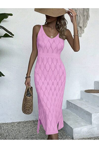 Gülçin Coşkun Φόρεμα παραλίας από πλεκτό ύφασμα 100% Βαμβάκι με σχέδιο φύλλων...