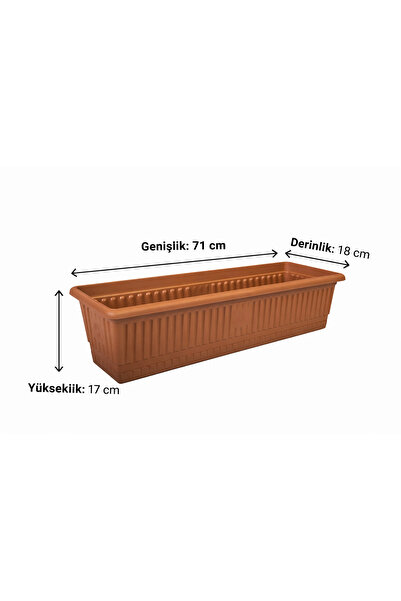 Binbirreyon Saksı Balkon Saksısı 71cm Teracotta 13Lt Plastik AH075