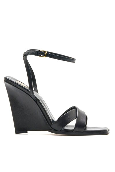 Sofia Baldi Felba black genuine leather Leather heel sandal