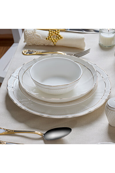 EVALIZA Dune Gold 101 Parça 12 Kişilik Yemek Takımı