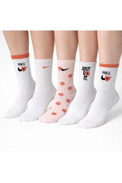 NoNameStore7 NIKE-Șosete lungi, pachet de 5, amestec de bumbac, Multicolor, O...