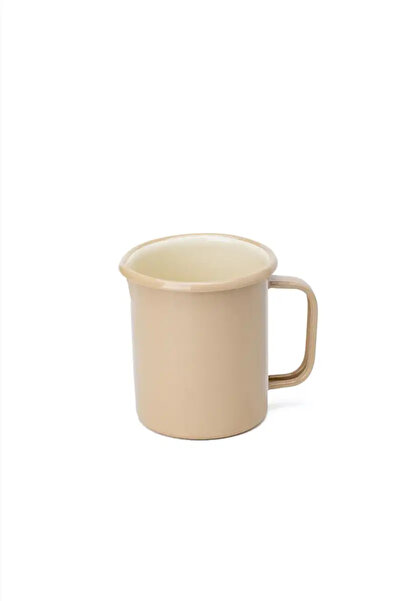 Refikadan Emaye Sürahi Orta 13,5 cm - Bej Kordonlu