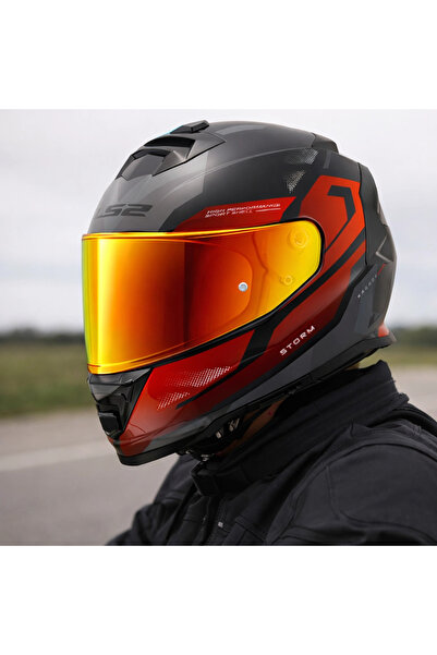LS2 STORM 2 KRONOS KIRMIZI-GRİ KASK