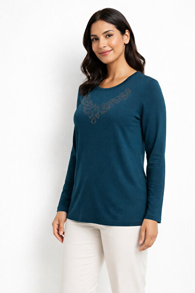 Mutlu City New Pattern Stone Embroidered Round Neck L Stretch Fabric Mother C...