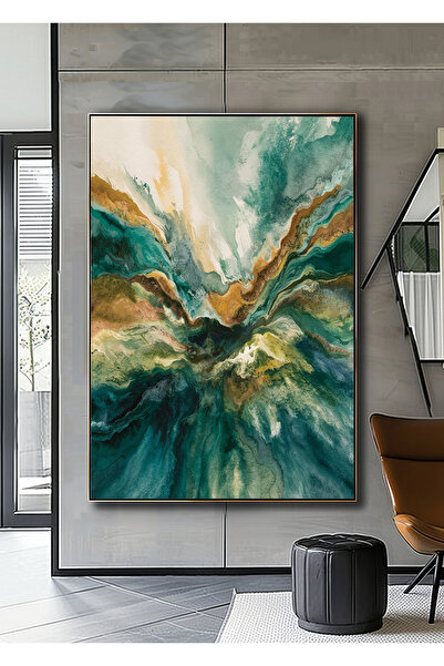 Berta home Luxury Soyut Yağlı Boya Dokulu Tablo Çerçeveli