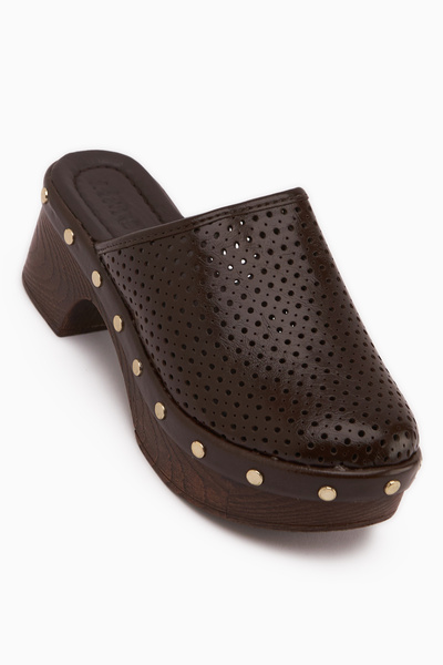 Limoya Dorita Brown Platform Heels for Women Slipper