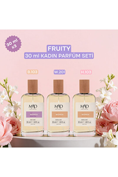 Mad Parfüm Mad Fruity Selective Kadın Parfüm Seti– 30 ml Üçlü Set