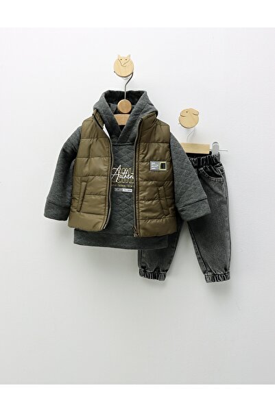 MiniKids Σετ κοστούμι με γιλέκο, Originals Authentic, χακί