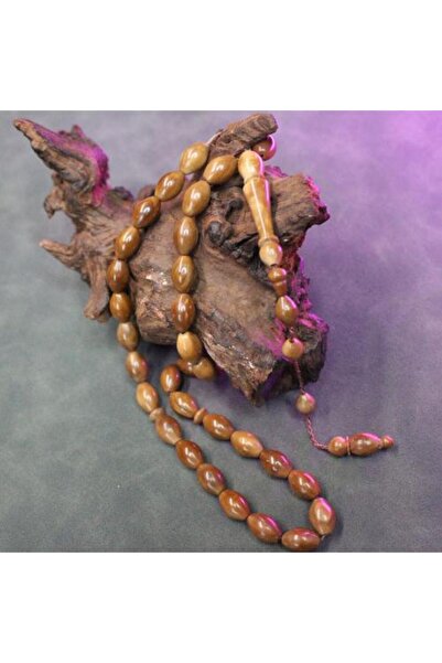 Haya Natural Koka Prayer Beads with Medium Cylindrical Beads and Elegant Tassel