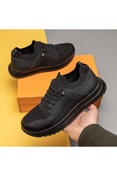 Modlet.ro Sneakerși negri din material textil pentru bărbați MOD14205