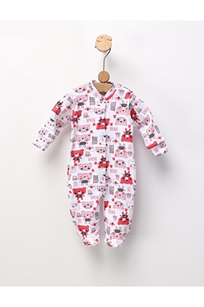 MiniKids Baby Romper Romania Teddy Bear, red