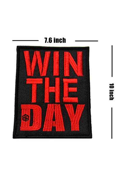 QUİCKPREP Win The Day Nakışlı Yama - 19x25 cm Büyük Boy Sırt Peçi