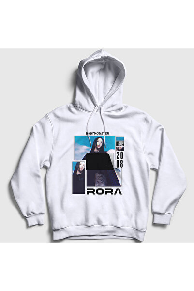 Presmono Unisex White Poster Rora Babymonster Baby Monster Hooded Sweatshirt ...