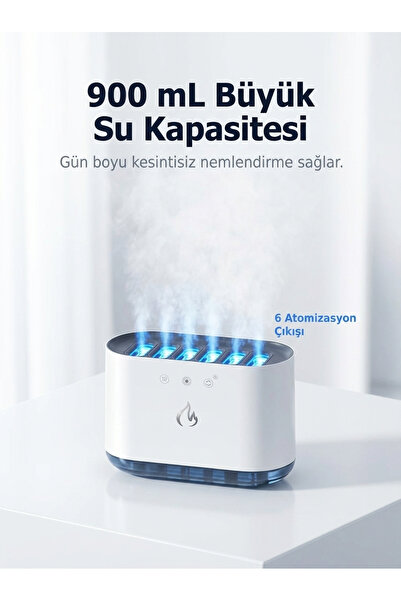 Weisre RGB Işıklı Sese Duyarlı Ultrasonik Hava Nemlendirici 900 mL Büyük Su Tankı Ofis Oda Nem Makinesi