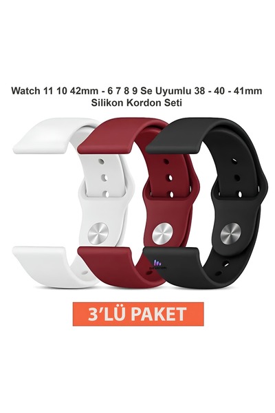 Dexmon Watch 11 10 9 8 7 6 Se Compatible 38 40 41 42mm Silicone Strap Set 3-P...