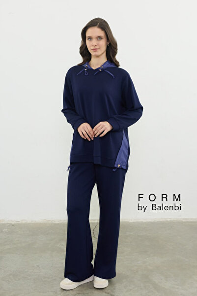 Balenbi supradimensionat Garni Detailed modal Tesettür cu glugă Set pentru fe...