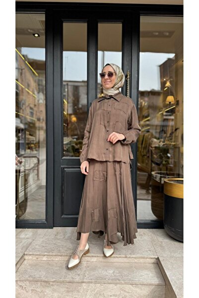 MissWhence 39304 Patch Detail Women's Suit Khaki Green